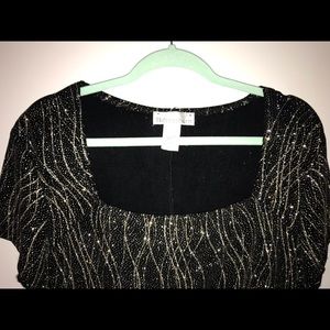 Dressbarn Black/Silver/Gold Sparkly Top